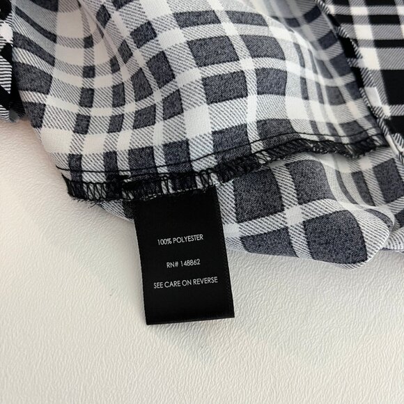 Torrid Harper Womens Tunic Shirt Top Size 2X Black White Plaid Checks Button Up - Picture 9 of 9